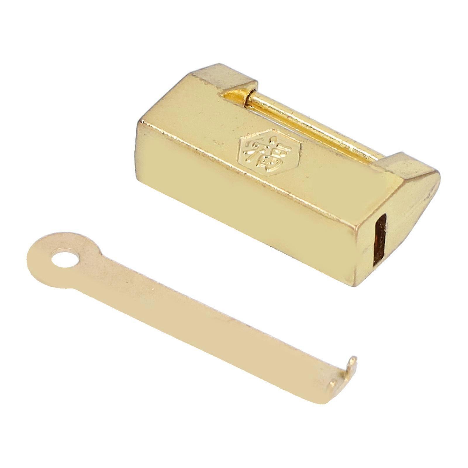 Golden Vintage Padlock Mini Brass Retro Decoration Lock for Wooden Box Cabinet Home