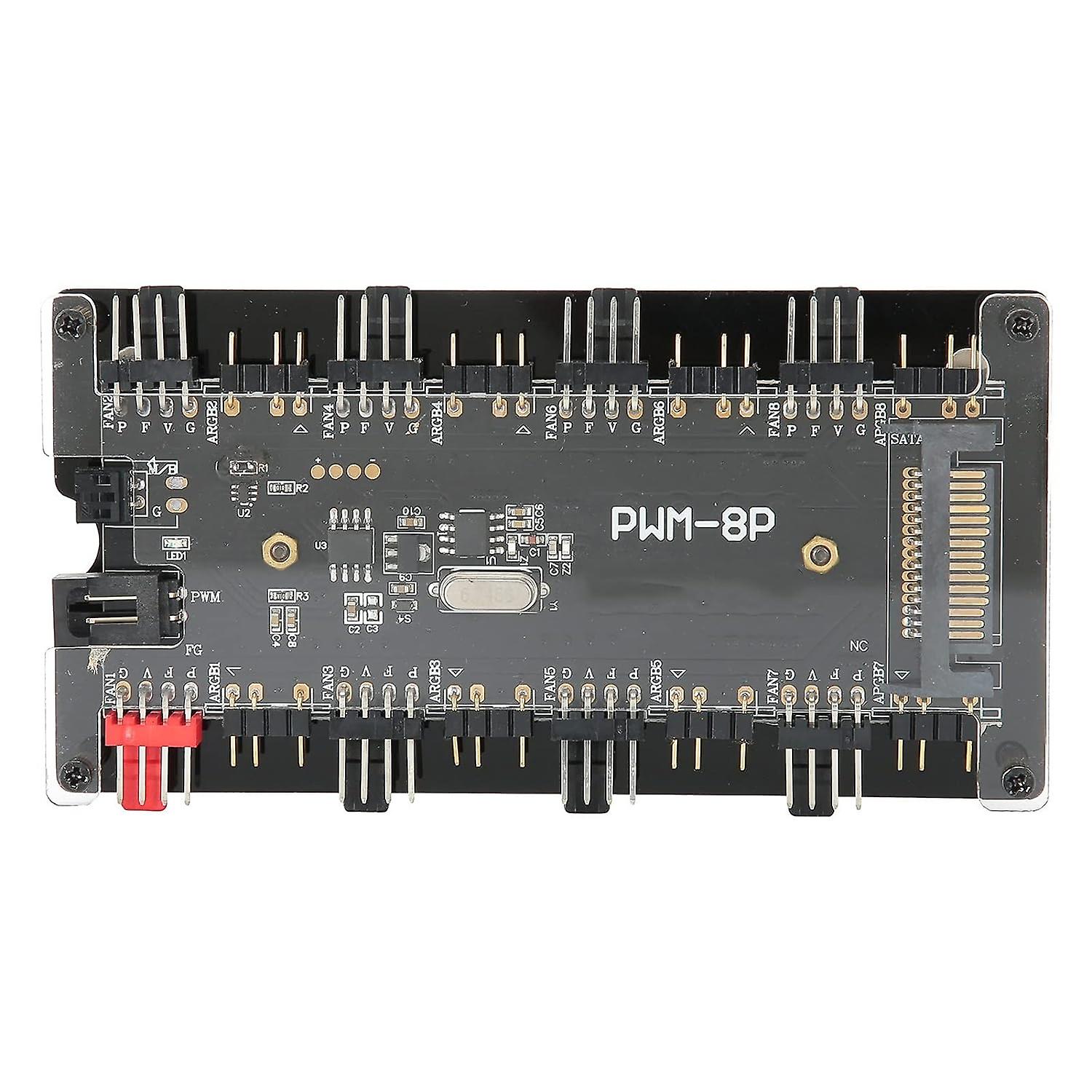 ARGB PWM-Lüfter-Hub, Gehäuse-Lüfter-Hub für Computer-Lüfter, 2-in-1-Wireless-Fernbedienung PWM-Lüfter H
