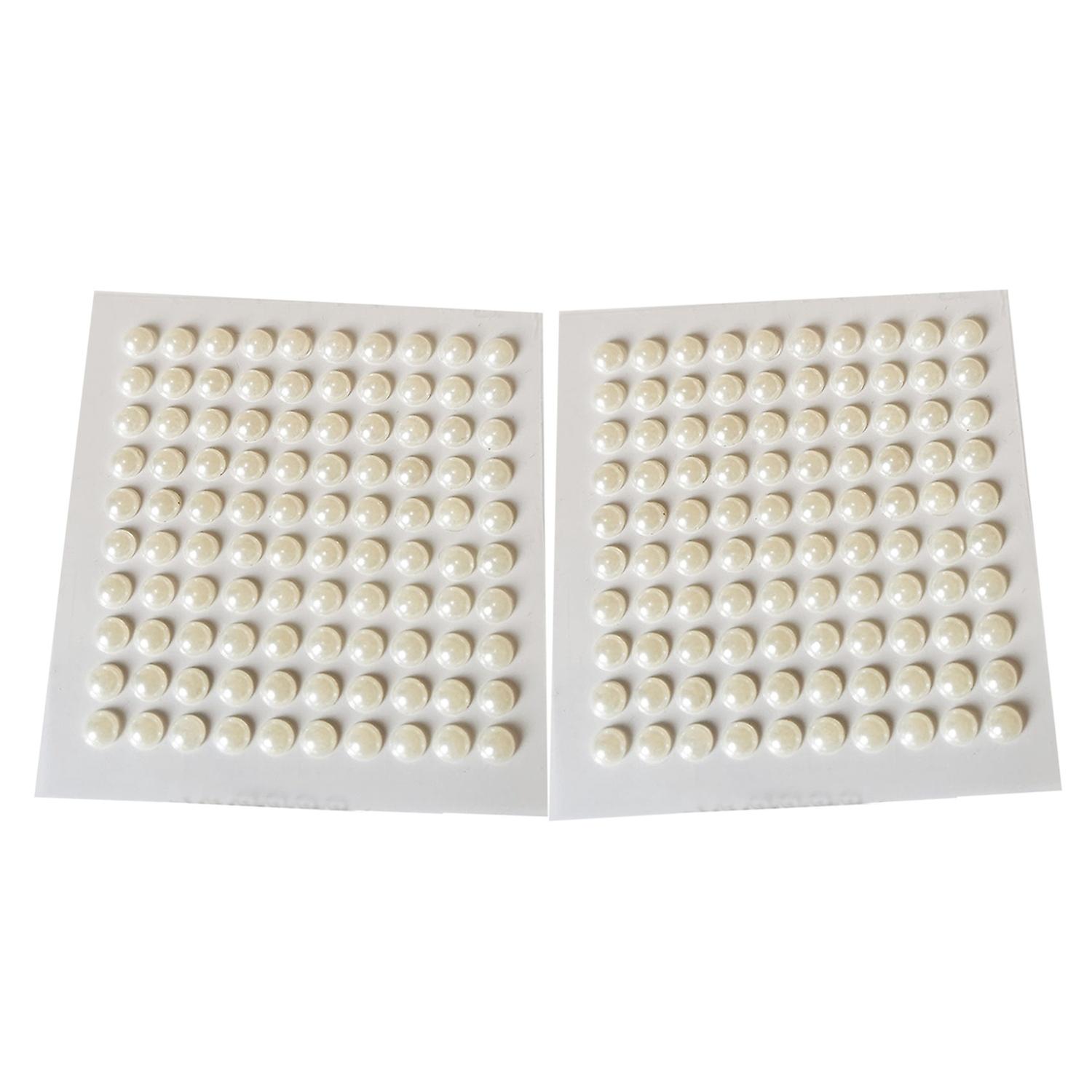 2Pcs 3/4/5/6mm Eye Makeup Sticker Non-fading Shining High Gloss Flat Base Beige Color Face Body