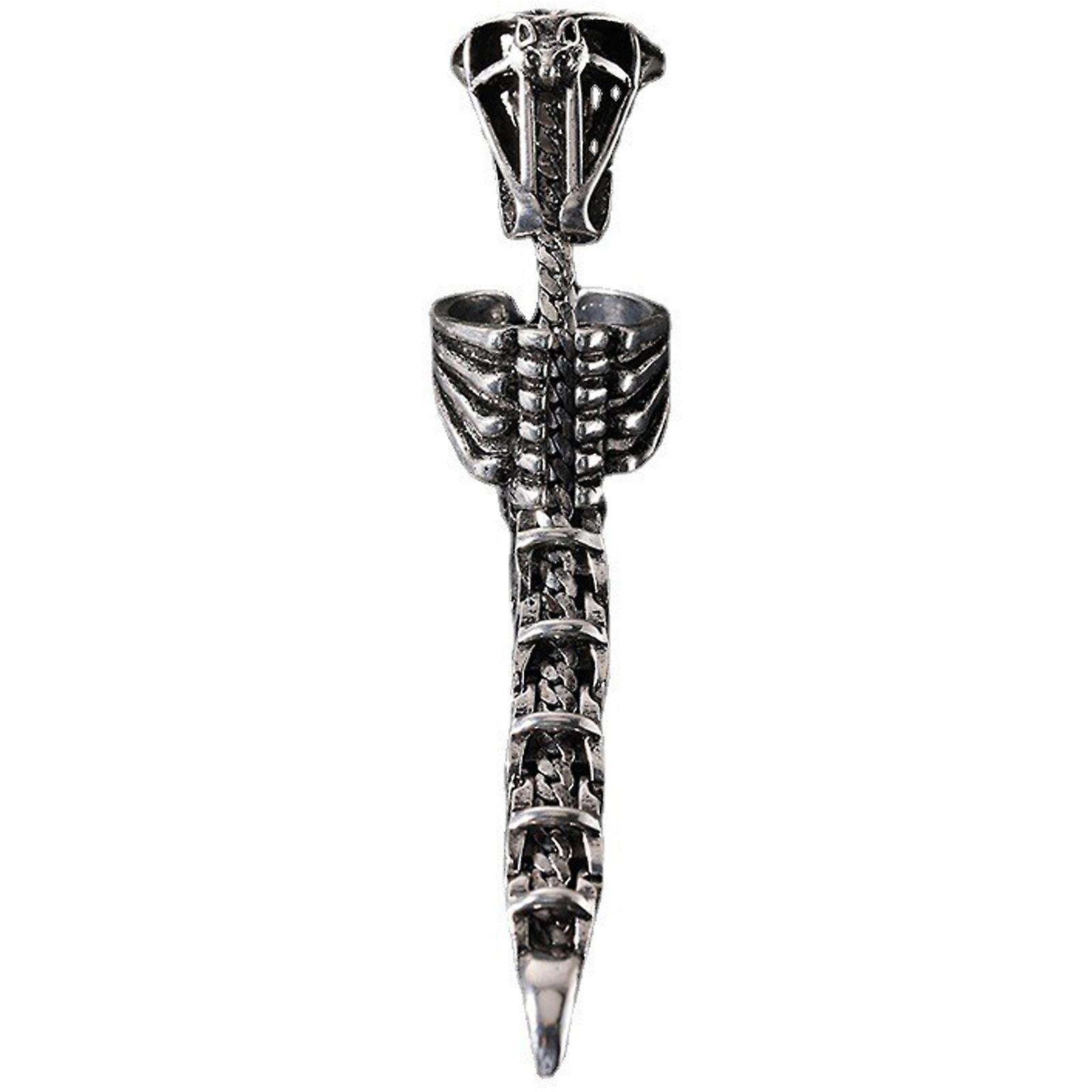Punk Gothic Scorpion Tail Skeleton Finger Ring Vintage Rock Armor Knuckle Joint Ring
