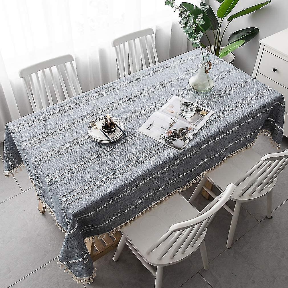 2024 Bomullslinne Elegant Bordsduk Tvättbart Köksbordsöverdrag För Matbord Picknickfestbord