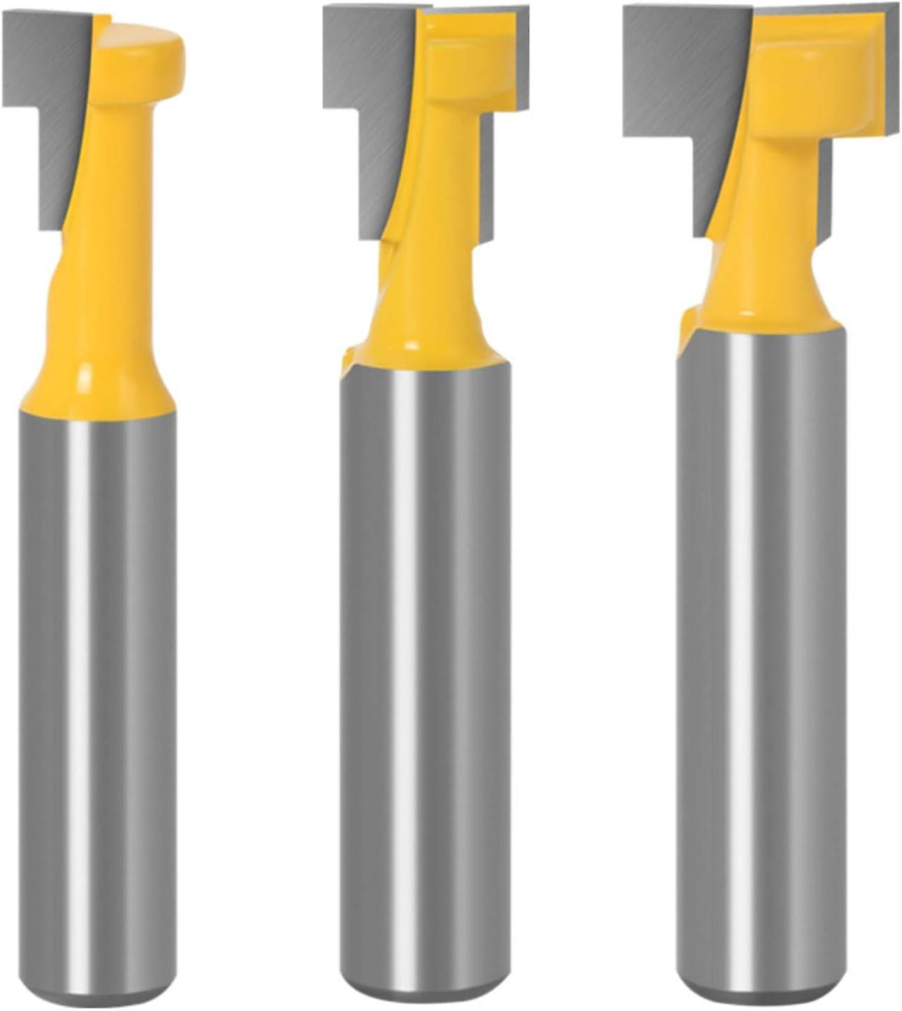 T-Slot Router Bits Set, 3pcs T-Slot Woodworking Router Bit Carpentry Tool Woodworking Cutter Blade