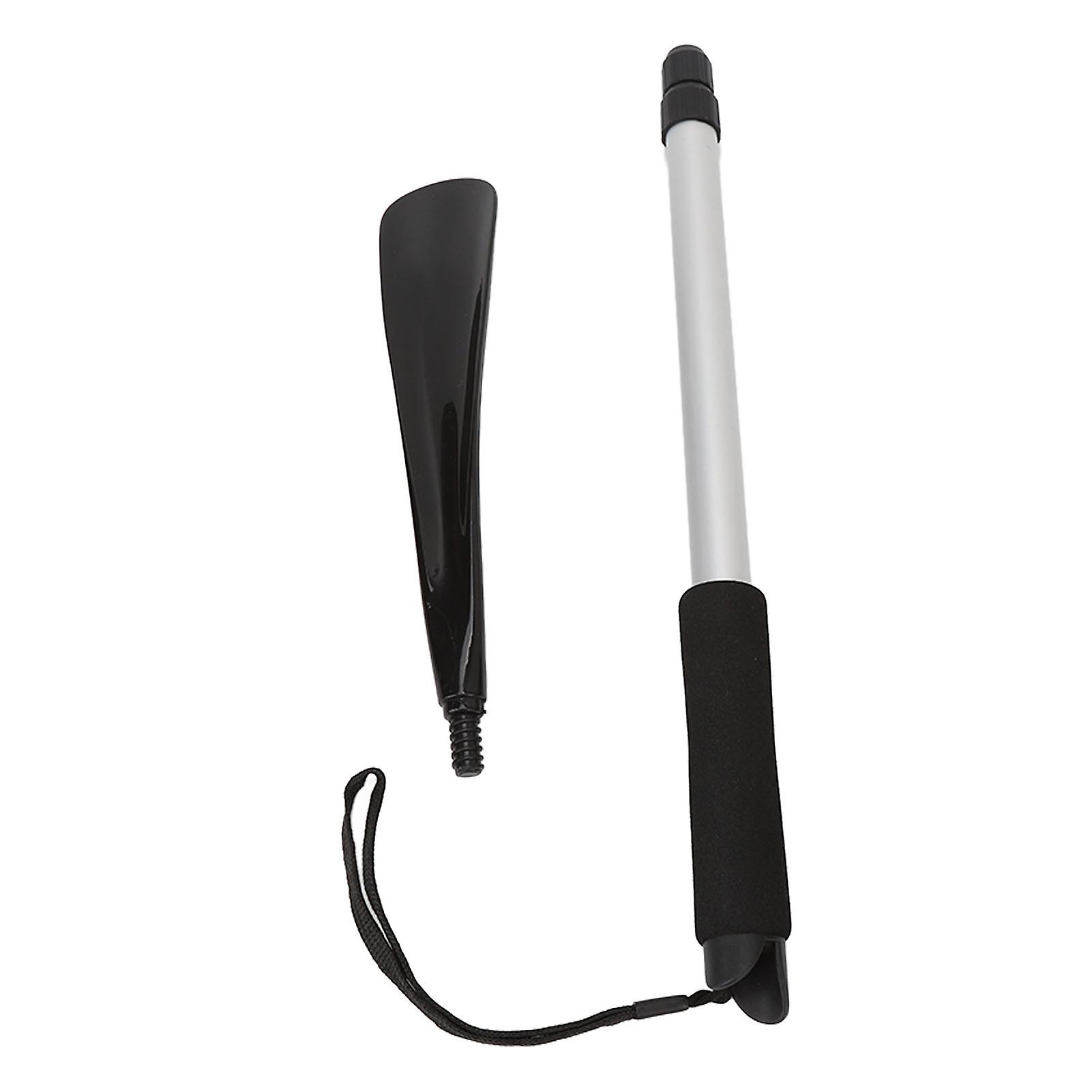 Telescopic aluminum shoehorn with long extendable handle and hanging rope
