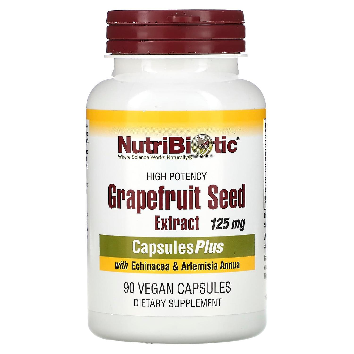 NutriBiotic, High Potency Grapefruit Seed Extract with Echinacea & Artemisia Annua, 125 mg, 90 Vegan