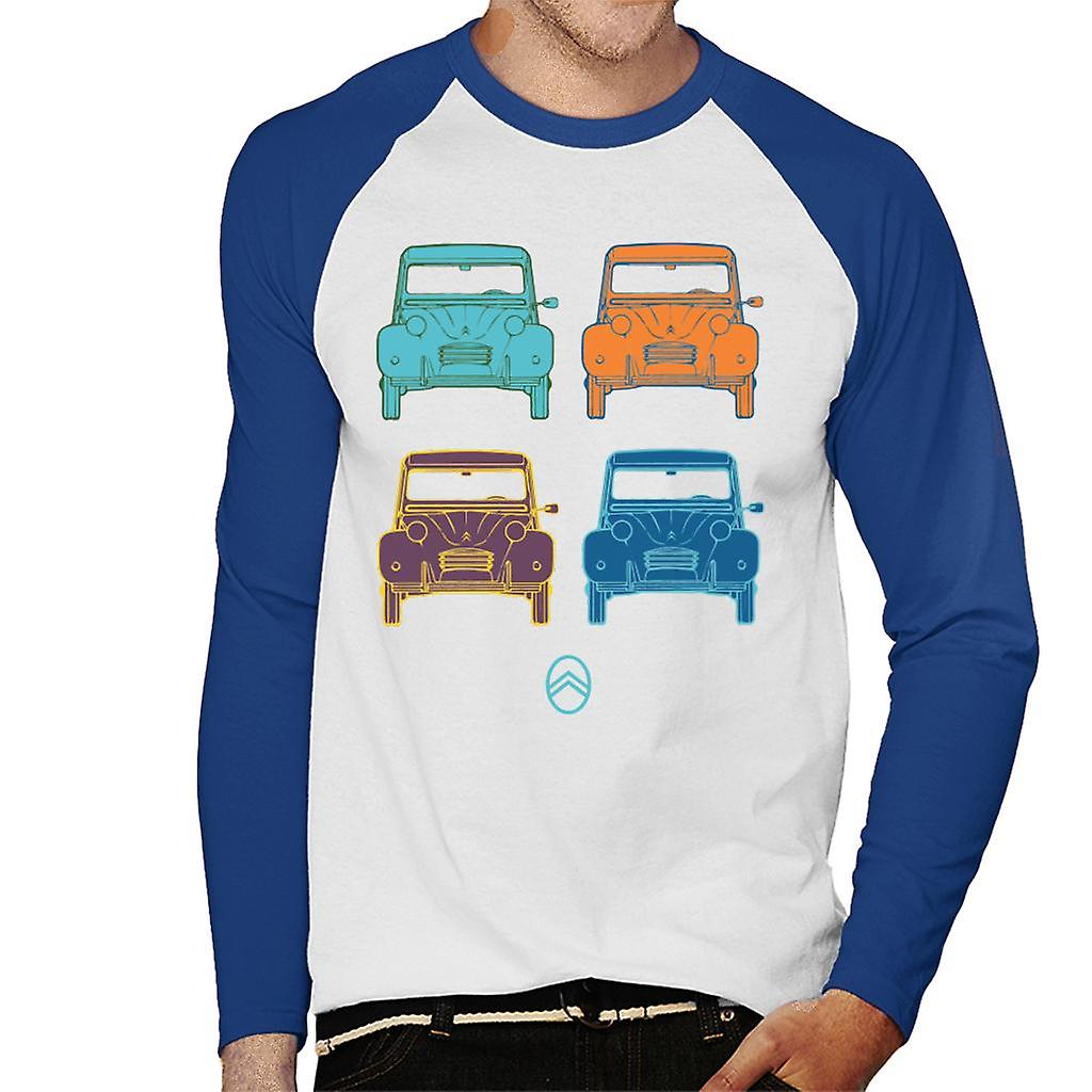 Citroen 2CV Pop Art Style Men's Baseball Long Sleeved T-Shirt
