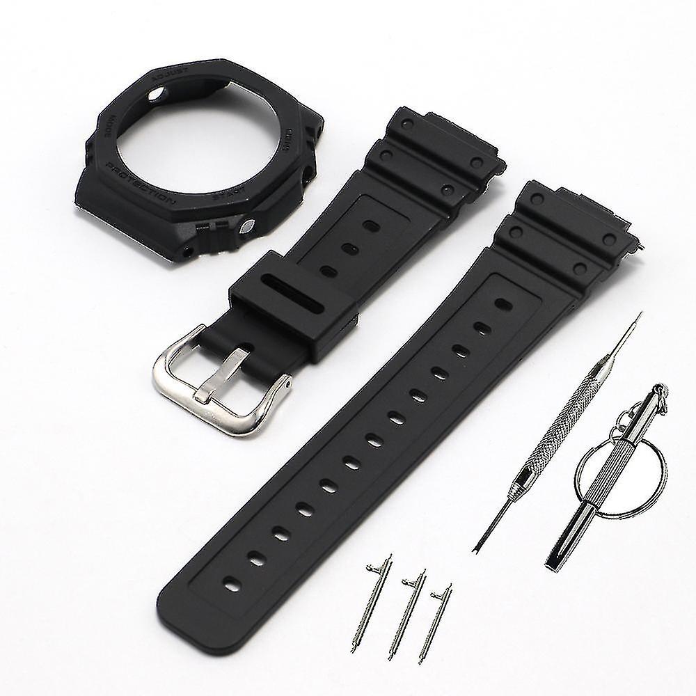 Suitable For Silicone Watch Strap For Casioak Ga2100 Ga2110 Rubber Case Bezel Quality And Replacement Watchband Accessories Watch Strap