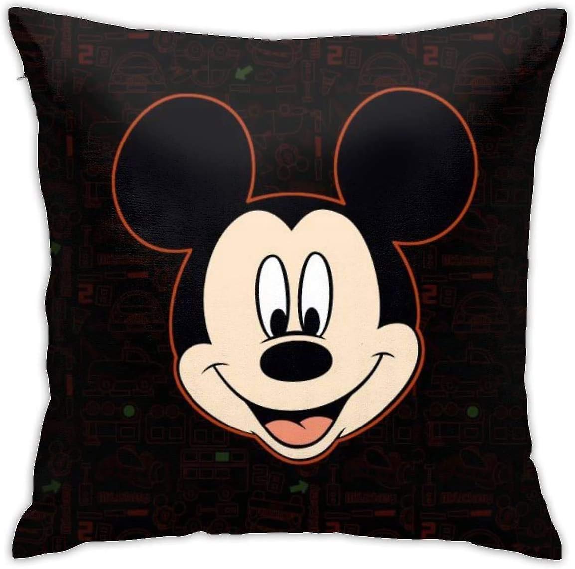 Soft Decorative Throw Pillow Cases Mickey Mouse Square Pillowcase Comfy Cushion Cover Luxury Pillow Cover for Sofa Bed Chair Car Home Decor -cp1037