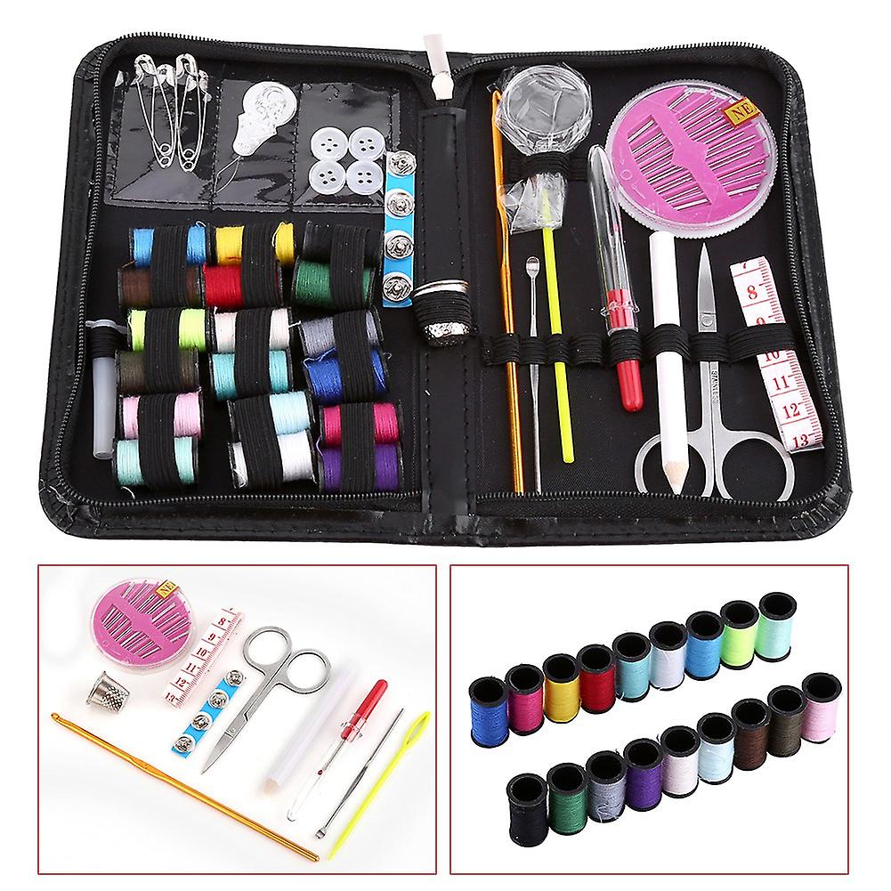1 Set Thread Needle Threader Measuring Tape Scissors Sewing Kit Home Travel Use