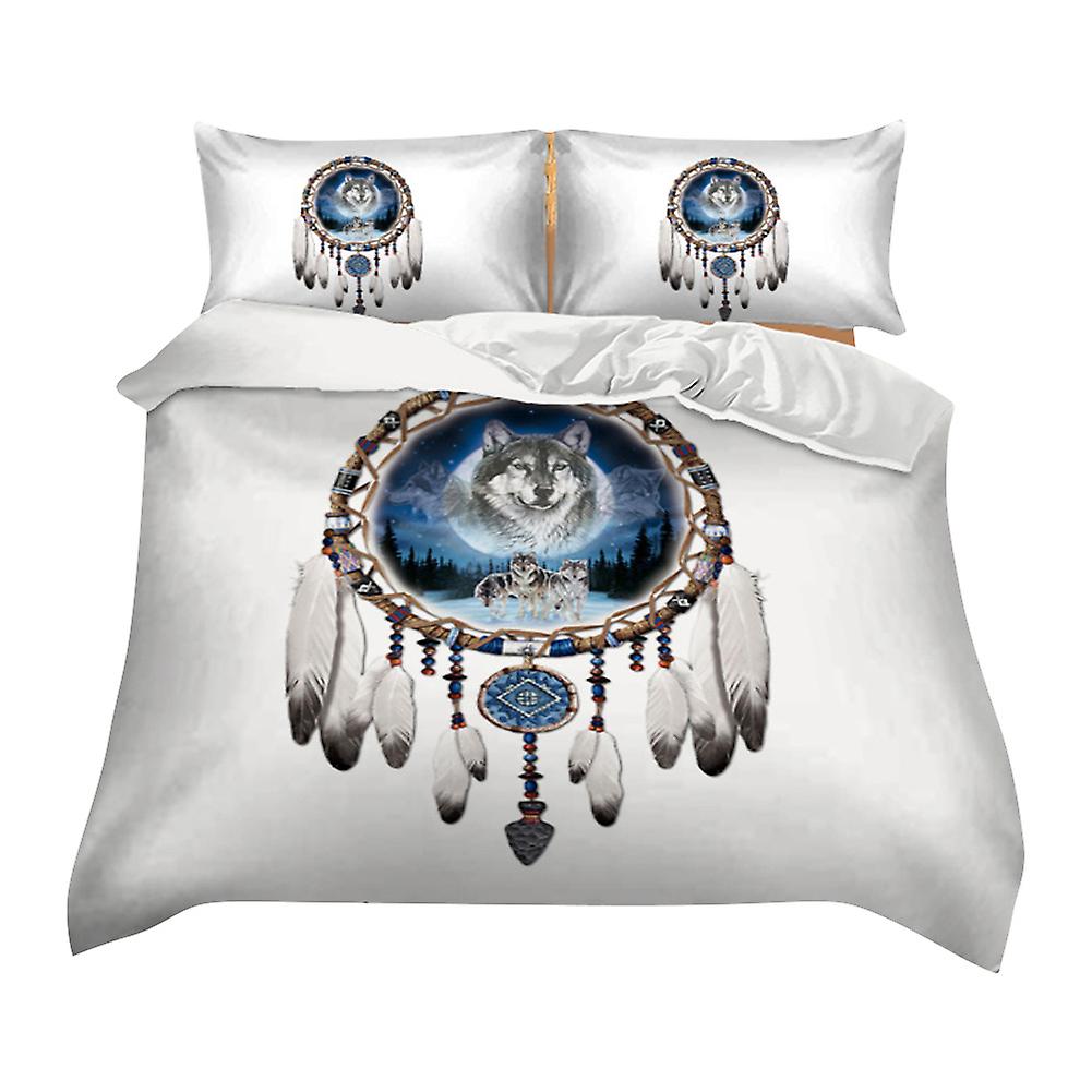 3pcs\/set Dream Catcher Pattern Duvet Cover Pillow Cases Soft Bedding Set (US Full)