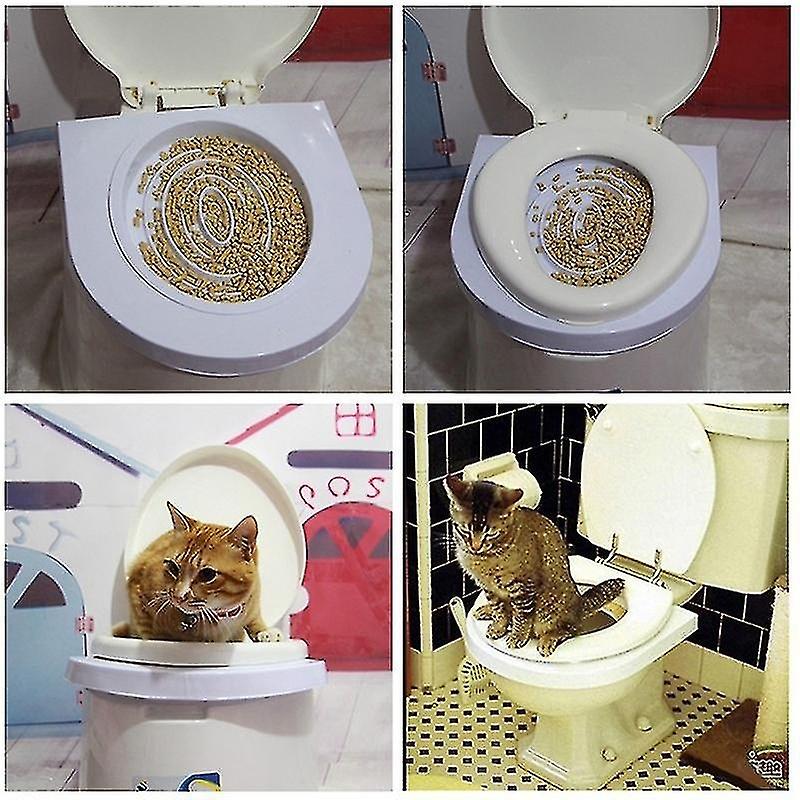 Pet Potty Cat Toilet Training Kit Cleaning System Kitten Pet Potty Urinal Trash Can