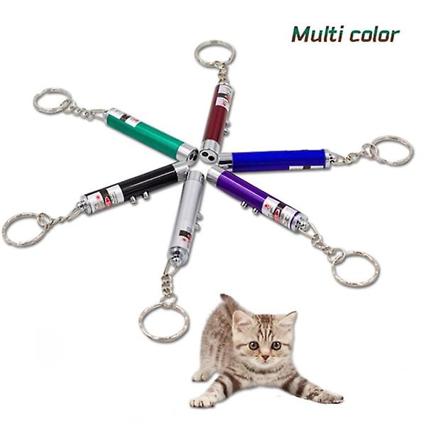 6 pcs Multicolor Laser Pointer With Key Ring, Funny Cat Laser Pointer Toy