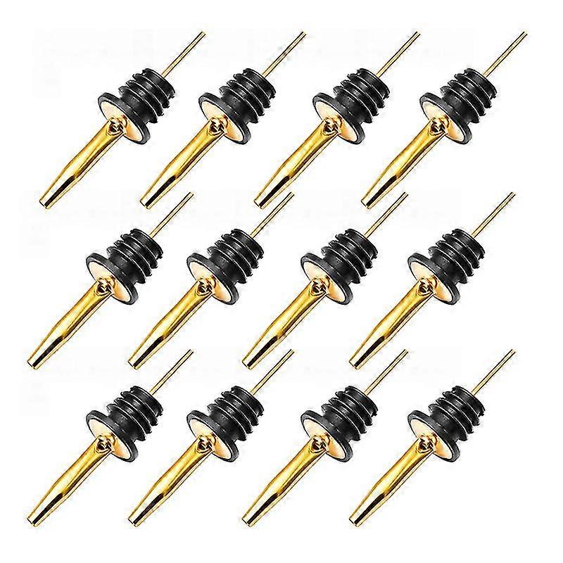 12 Pcs Verseurs De Bouteille Classique En Acier Inoxydable Bec Conique - Verseurs D’alcool avec Capuchons De Poussière En Caoutchouc,