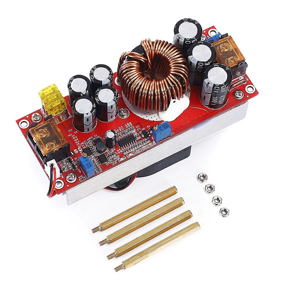 Boost Converter 1800w 30a Dc-dc Step-up Power Supply Module Dc10-60v 12-90v Adjustable Temperature Control Fan Battery Charging