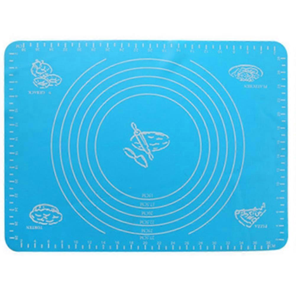 Heat-resistant Rectangle Silicone Mat for Kneading Dough Kitchen Gadget Table Pad(Blue)