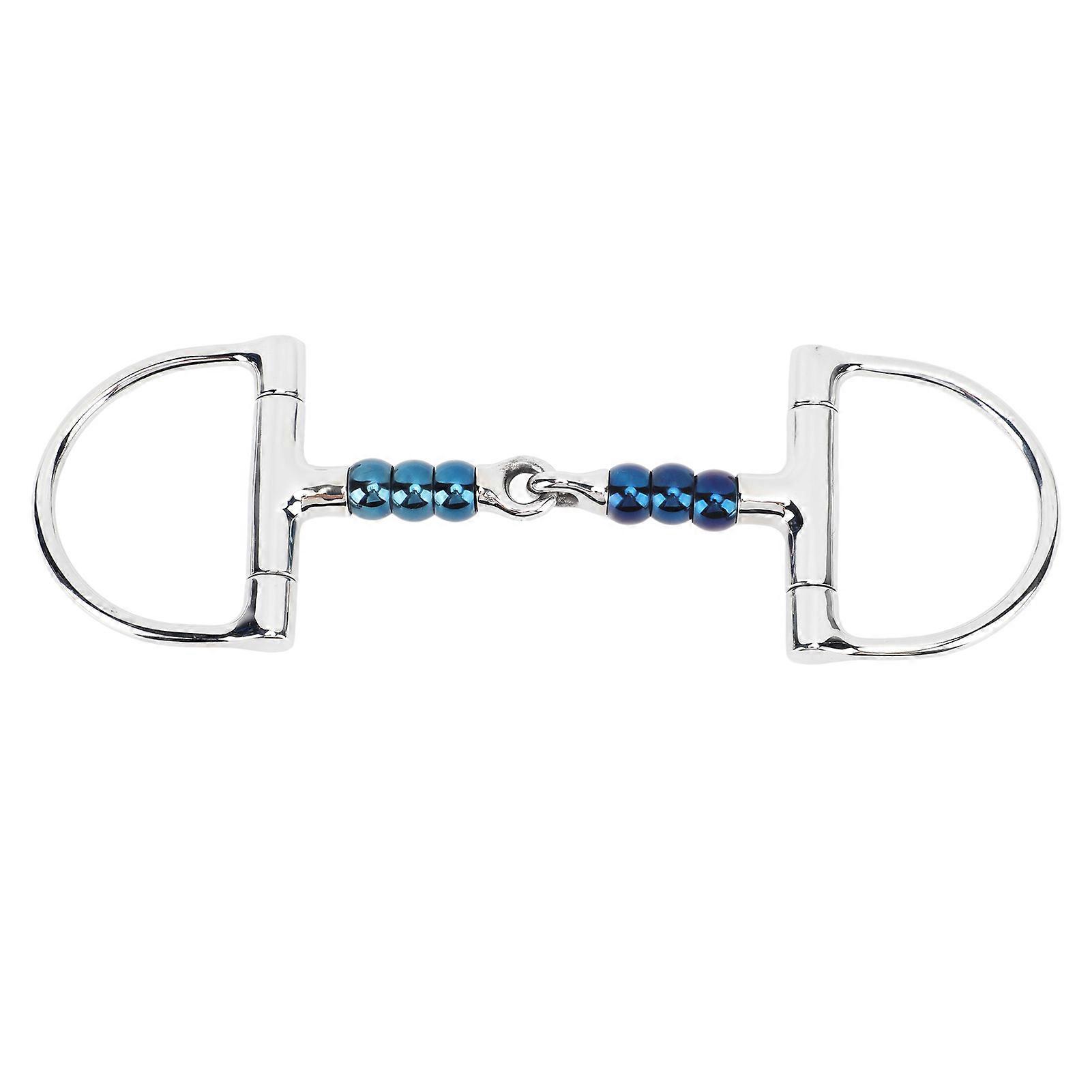 Horse Bit Stainless Steel 125mm Anti Biting Horse Mouth D Ring Snaffle Bit for Horse Farm NO.9316