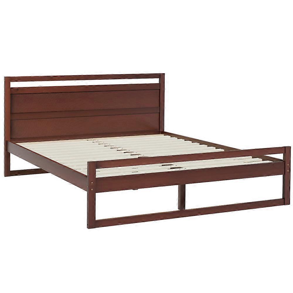 Artiss Bed Frame Double Size Walnut Witton Double Bed Frames