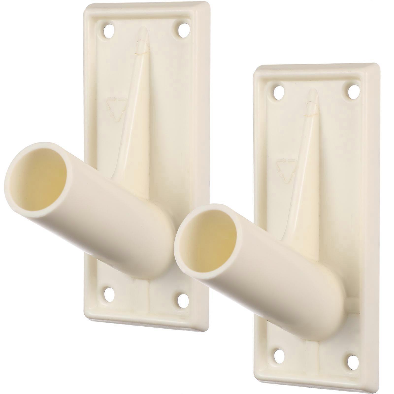 2st Självhäftande Plast Flaggstång Monteringsfäste Väggmonterad Hållare Rack