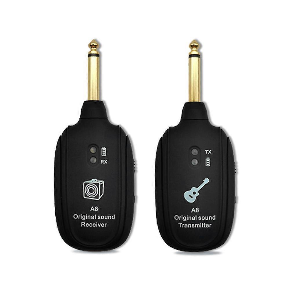 A8 Uhf Guitar Wireless System Transmitter Receiver Built-in Rechargeable Battery