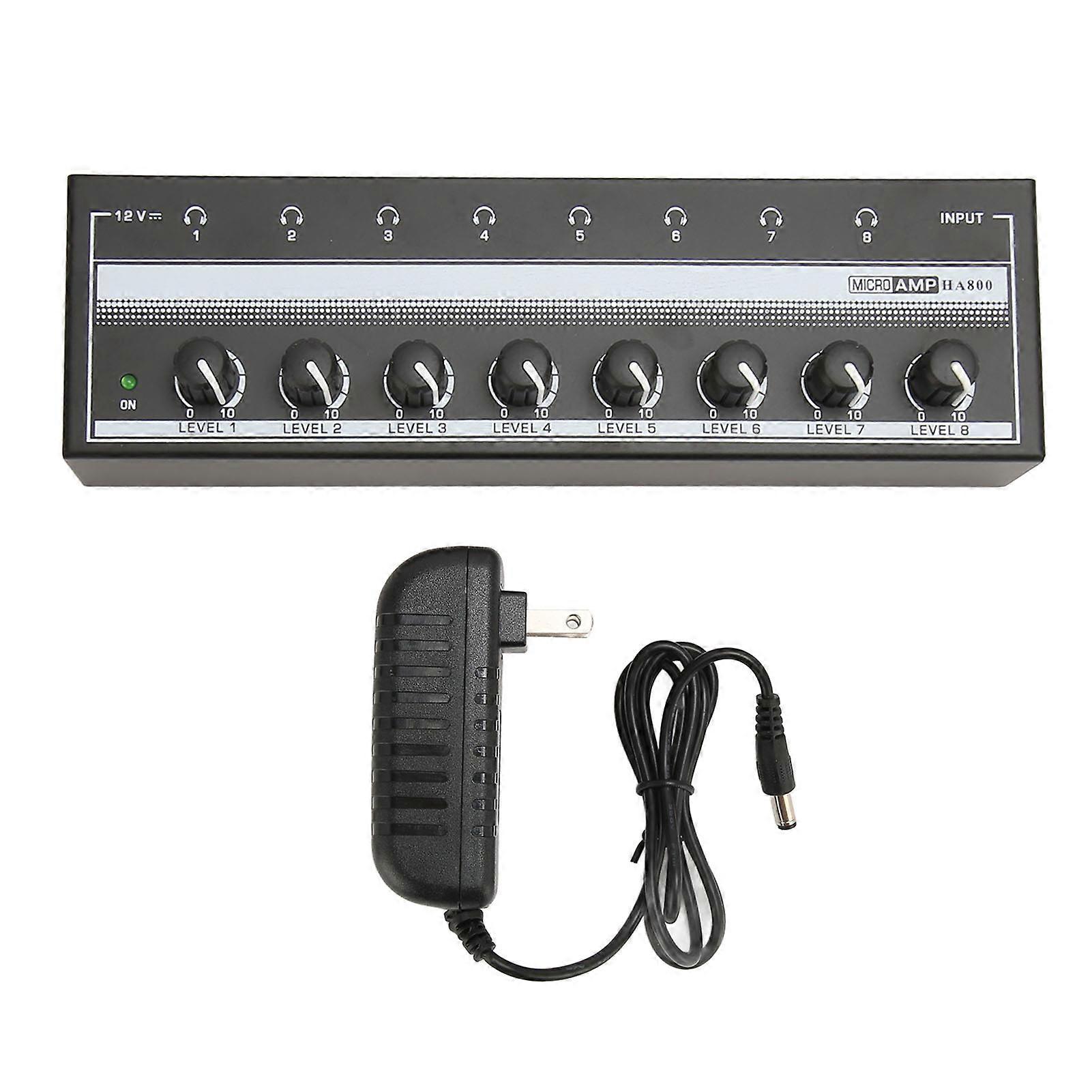 Amplificator pentru căști Professional High Power Plug and Play Amplificator stereo pentru căști cu 8 canale Mufă SUA 100?240V