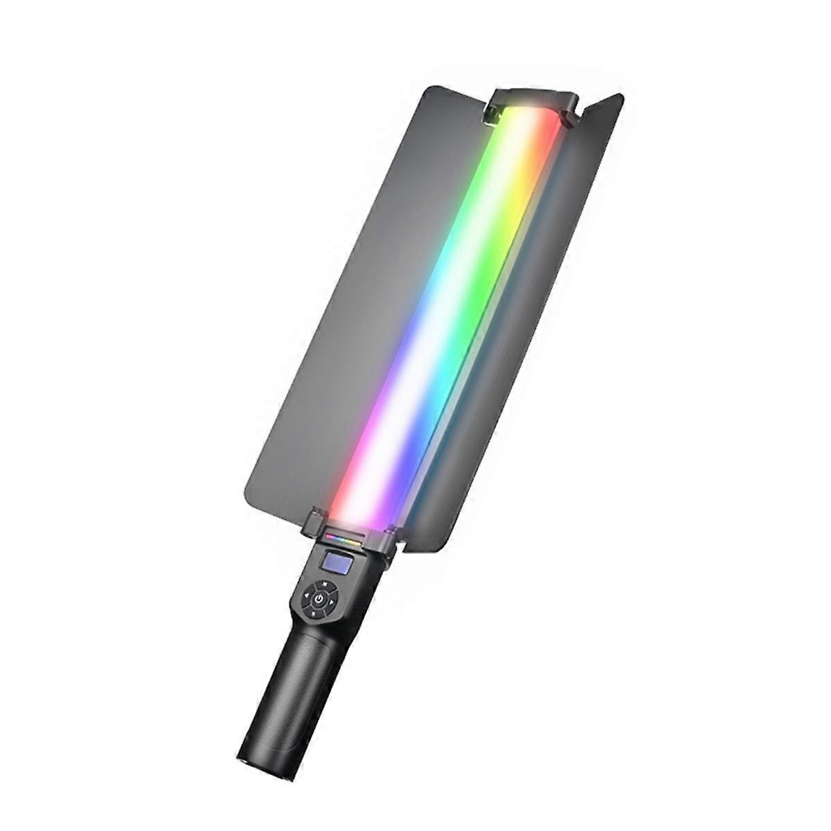 عصا إضاءة 30 وات محمولة باليد، أنبوب إضاءة RGB LED، عصا إضاءة فيديو مع باب خشبي، 2700-8500 كلفن، قابلة للتعتيم، قابس الاتحاد الأوروبي