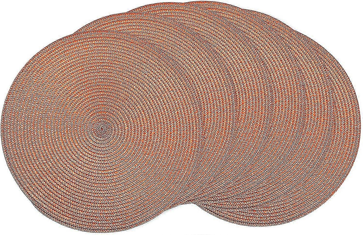 Sets de table ronds tressés Tapis de table ronds de 15 pouces pour tables à manger Chaleur tissée