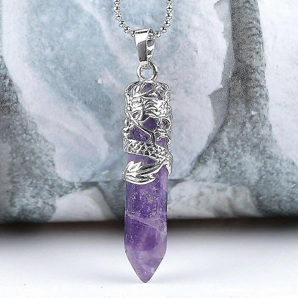 Hexagonal naturale de cuarț de cristal Chakra Vindecarea Punctul pandantiv colier bijuterii cadou