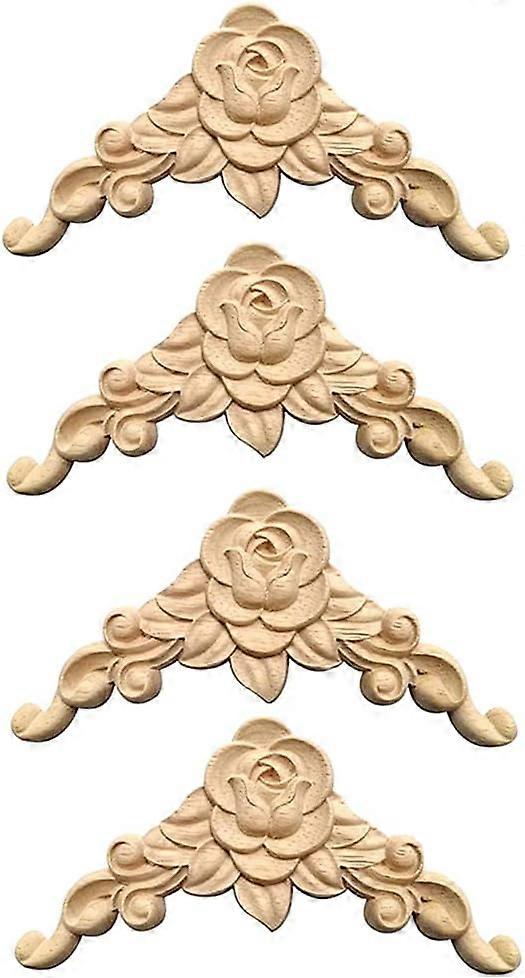 Lot De 10 Rosaces D'angle En Bois De Pin - Style Victorien, Dimensions 2 3/4" X 2 3/4" X 1" - Non Finies (unfinished)