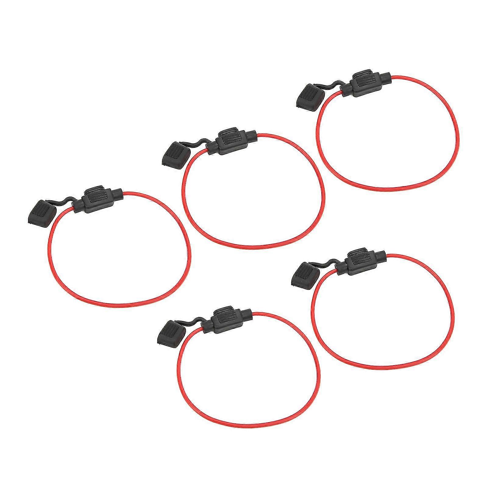12V 30A Waterproof Fuse Holder Set of 5 Bendable Removable Dustproof In Line Holders