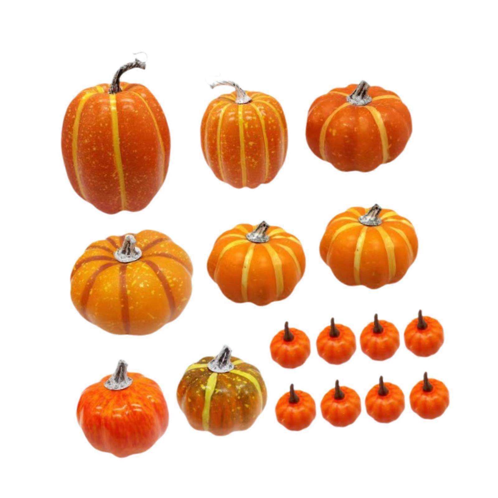 16Pcs Foam Pumpkins Fall Harvest Decorative Pumpkins for Kitchen Table