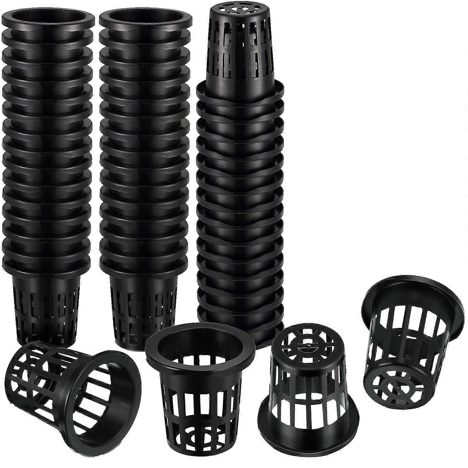 100 Pack 1.77 Inch Net Cups Slotted Mesh Wide Lip Filter Plant Net Pot Bucket Basket for Hydroponic