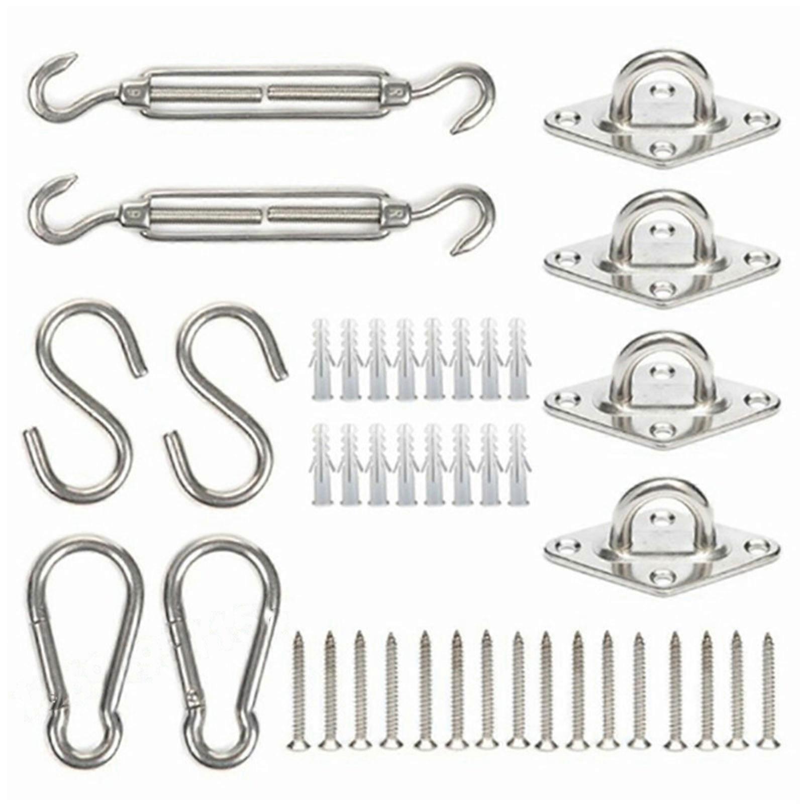  Rectangle Awning Attachment Set Stainless Shade Sail Canopy Fitting Rustproof