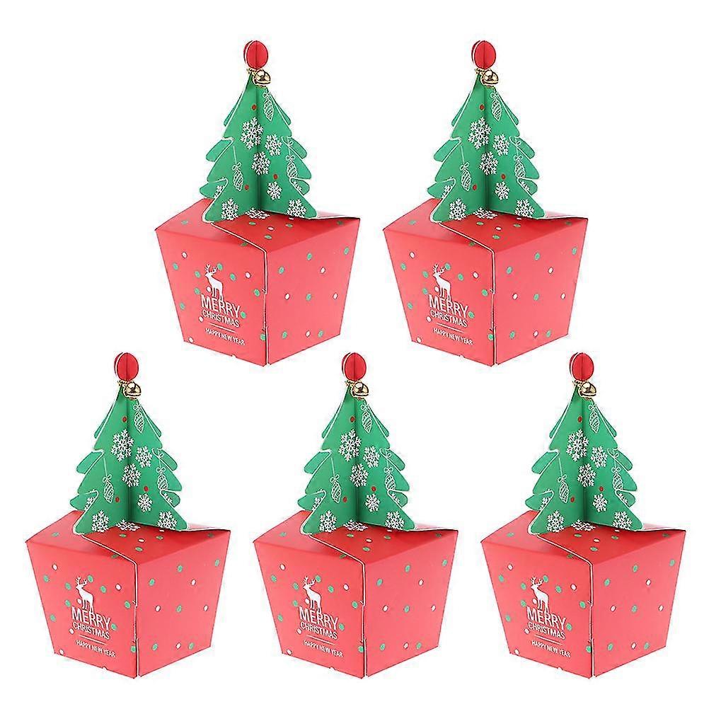 5pcs Creative Christmas Apple Boxes Diy Baking Biscuits Portable Packing Boxes Delicate Gift Container