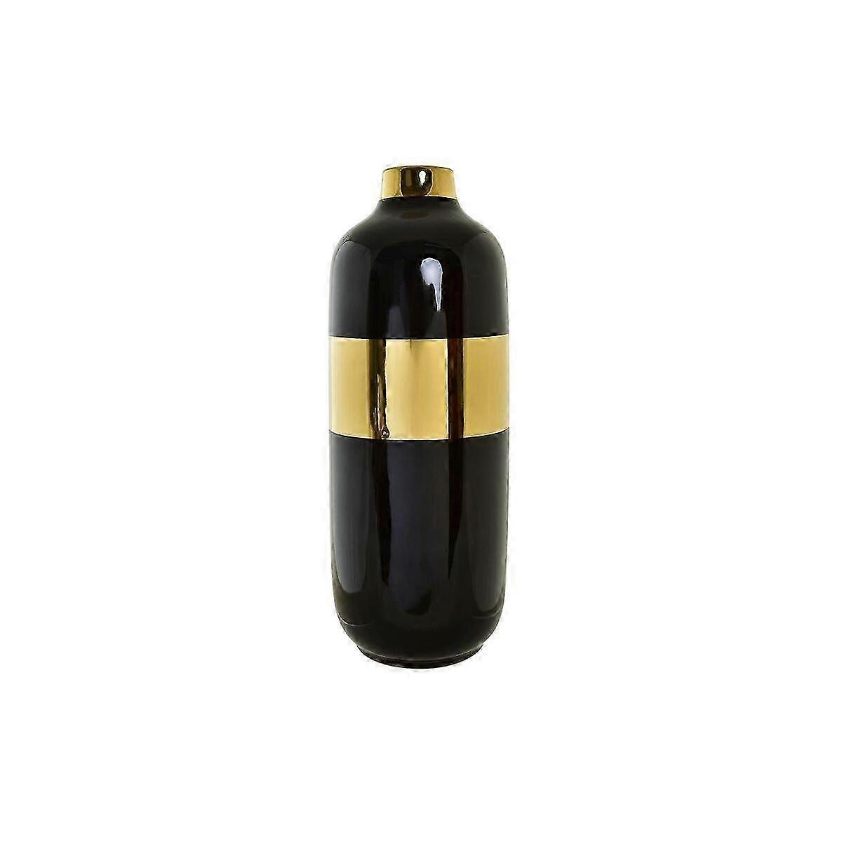花瓶 DKD 家居装饰 瓷器 金色 双色 现代 (16 x 16 x 41 厘米)