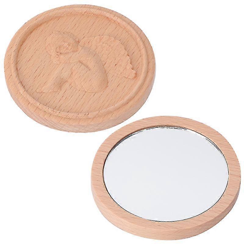 1pc small portable makeup mirror retro style little angel pattern mirror