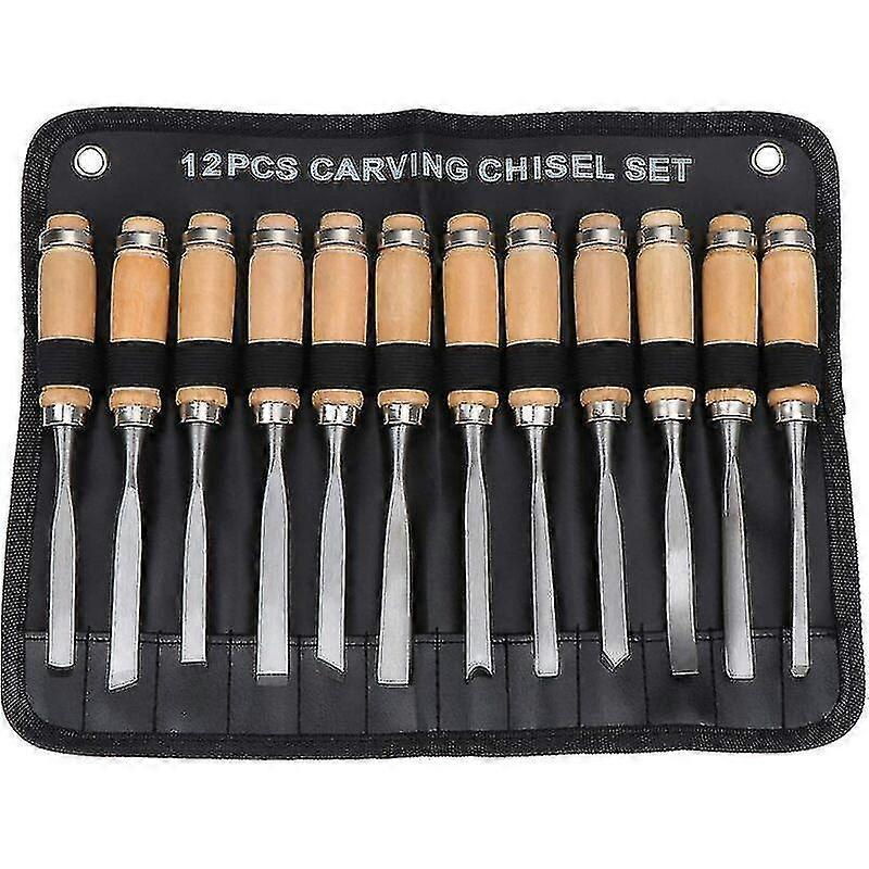 Wood Carving Hand Chisel Set, Woodworking Gouges Tool 12 In 1