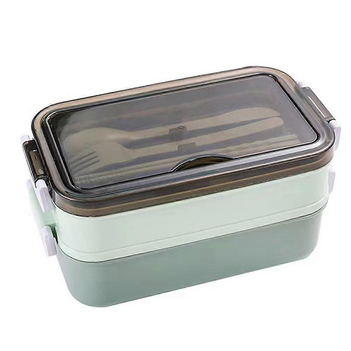 2 Layer Lunch Box Microwavable Lunch Box Food Storage Box Bento Box for Students Kids Office Worker