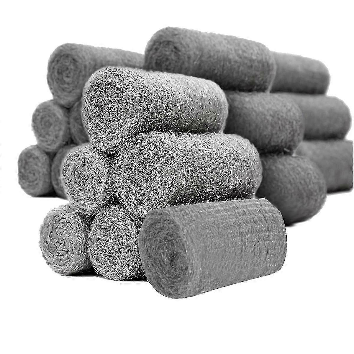 24Pack Steel Woolsuitable for Mice Control Wire Wool Mice Gradesuitable for Cleaning & Closing Small Holes Fine Wire Wool Rats Roll