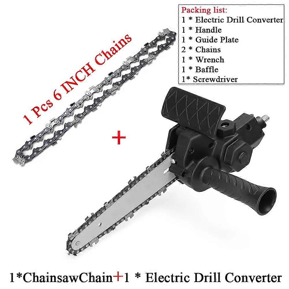 6 Inch Electric Drill Modified To Electric Chainsaw Tool Attachment Electric Chainsaws Accessory Practical Modification Tool Set