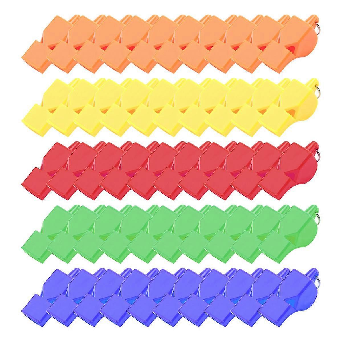 50 Pcs Non-Nuclear Professional Referee Whistle Fox Whistle Plastic Life-Saving Whistle Special for