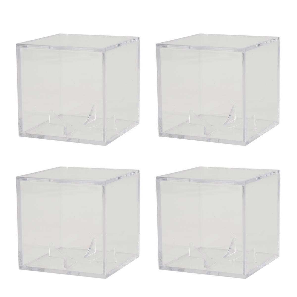 4Pcs Baseball Display Case,UV Protected Dustproof Acrylic Display Boxes,Clear Display Case for Base