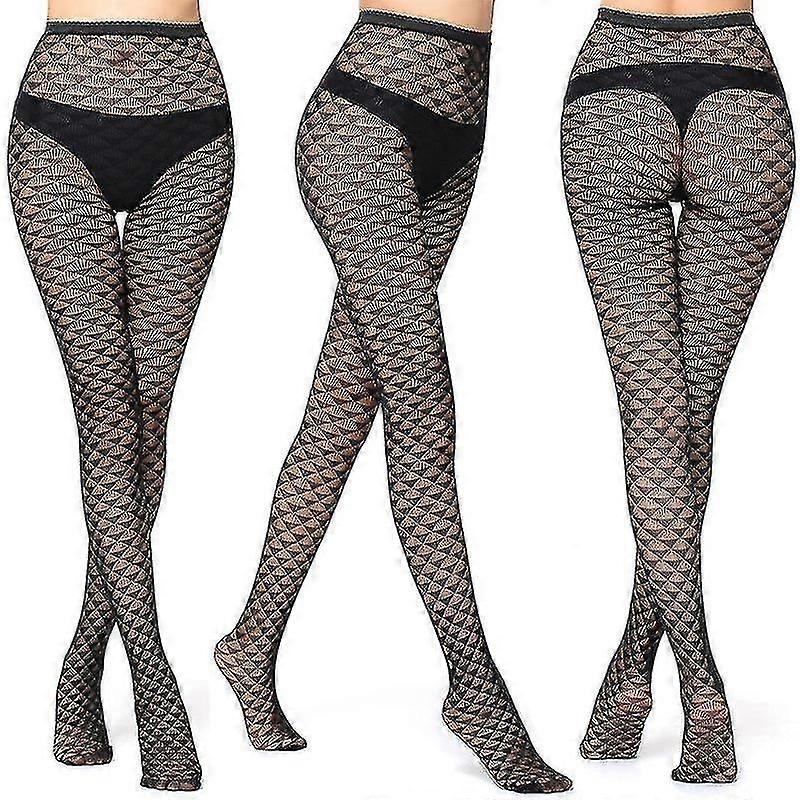 Women's 3-pack Fishnet Stockings,black Nude Silk Sheer Soft Tights