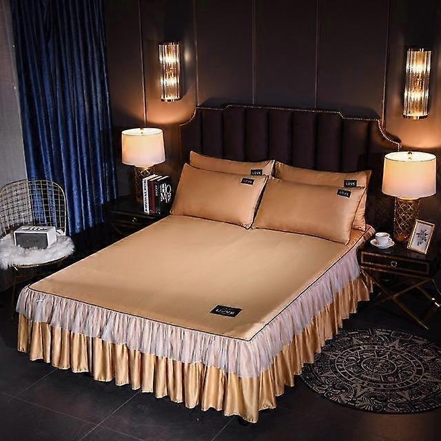 Washed Silk Bedspread Bed Skirt  (1PCS Bedspread + 2PCS pillowcase)