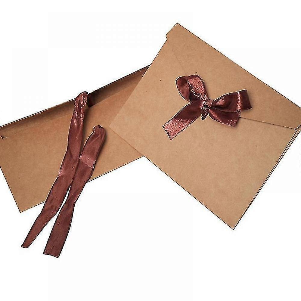40pcs Kraft Envelopes With Ribbons Retro Vintage Paper Envelop Gift Card