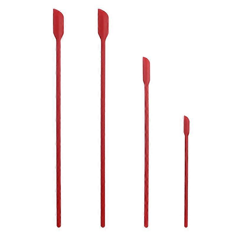 4Pcs/Set Silicone Spatula Soft Flexible Portable Long Handle Small Scraper Kitchen Gadget KAESI