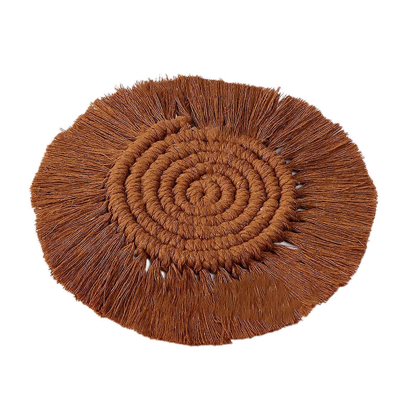 Cup Mat Highly Absorbent Braided Drink Coaster Solid Color Heat-Resistant Reusable Woven Coaster Cup Pad