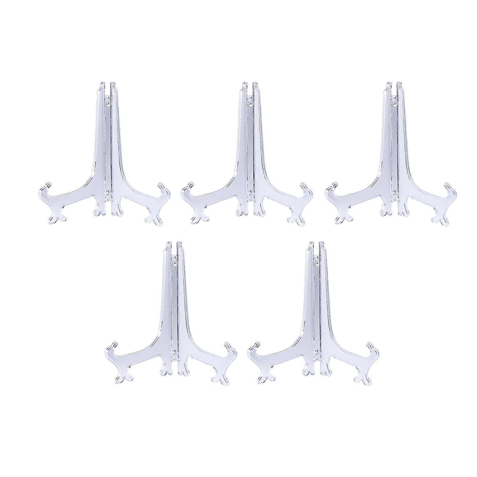 2/5/10Pcs Clear Plastic Plate Holders Triangular Structure Stable Support Foldable Display Stands for Weddings Home Decor Birthdays