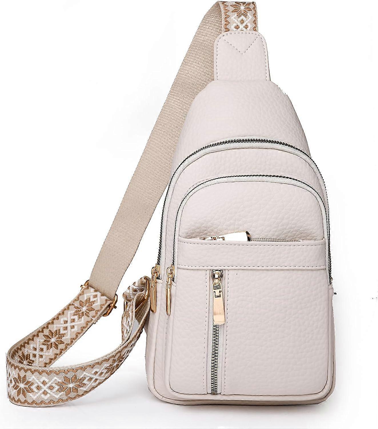 Small Sling Bag For Women Vegan Leather Crossbody Chest Bags Trendy, 1-2brown