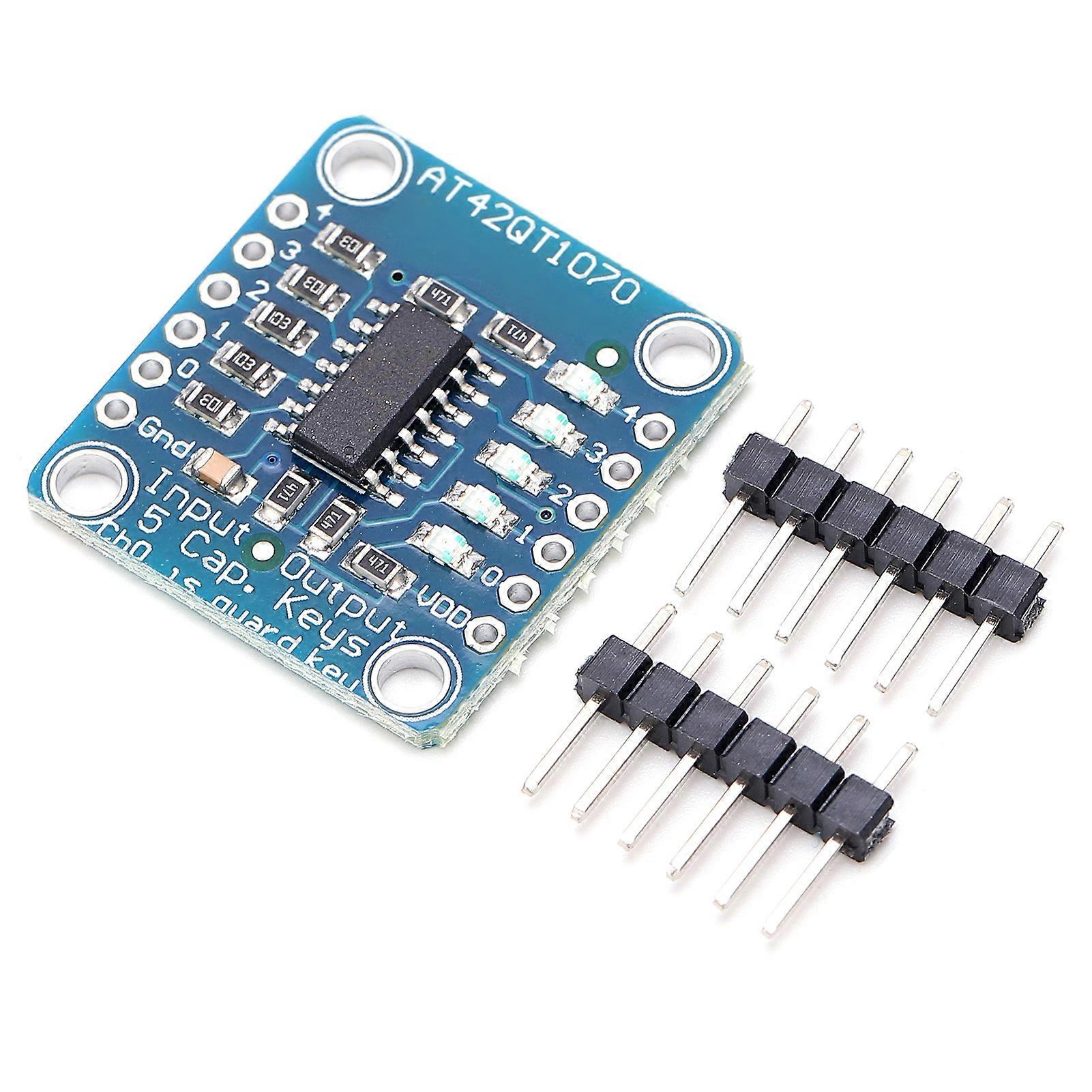 Sensor Module Capacitive Touch Screen Detector Board with Pin Header AT42QT1070 5-Pad