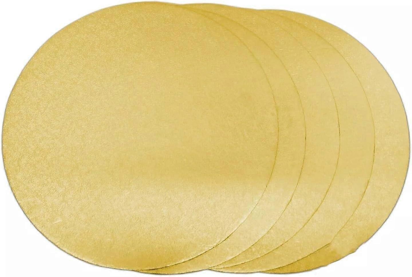 10 inches Round Shape Gold 2MM Thickness Cake Board Cake Display Base (Pack of 5)