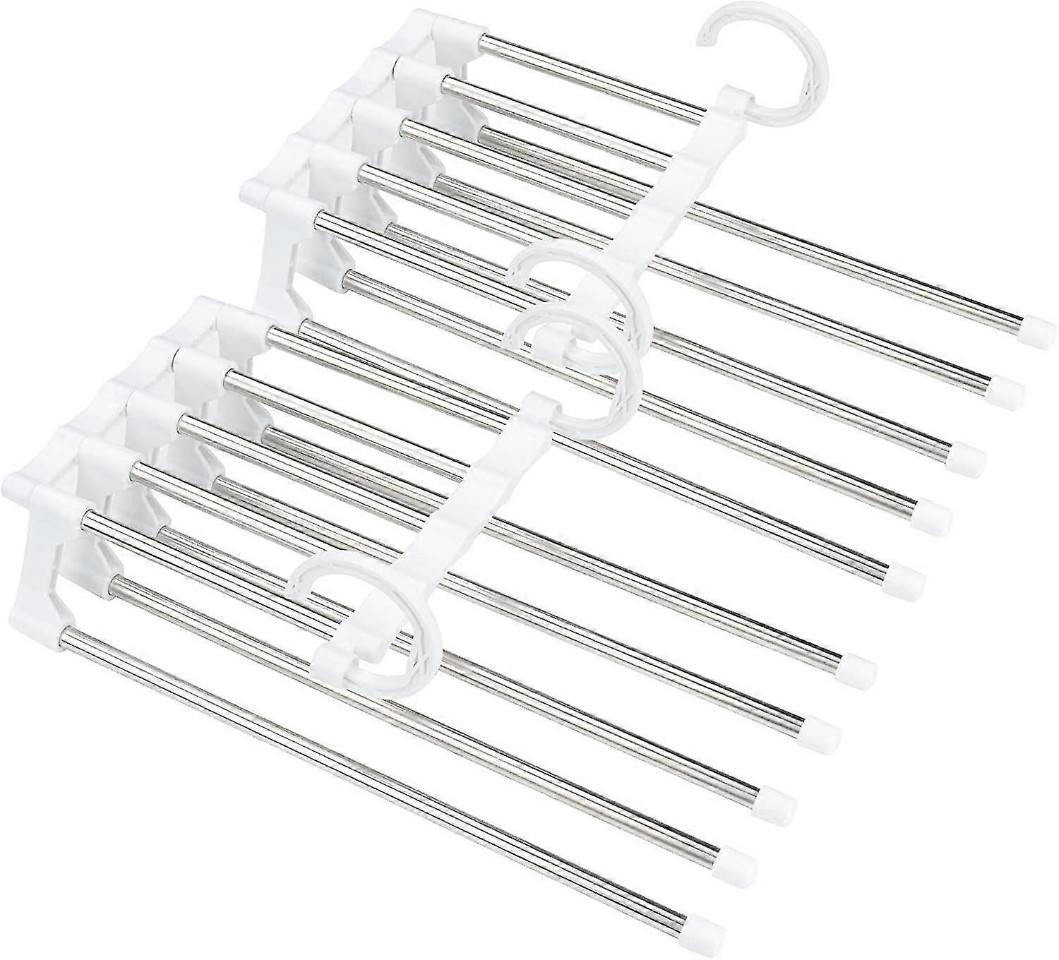 2 pcs Space-saving Pants Hangers, Magic Pants Rack, Stainless Steel Folding